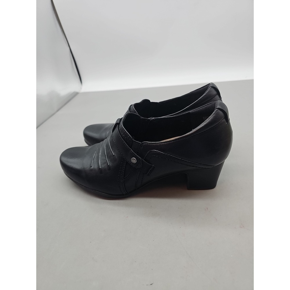 Womens Clarks Rosalyn Nicole Black 7.5 D Comfort Bootie Block Heel - Picture 3 of 7